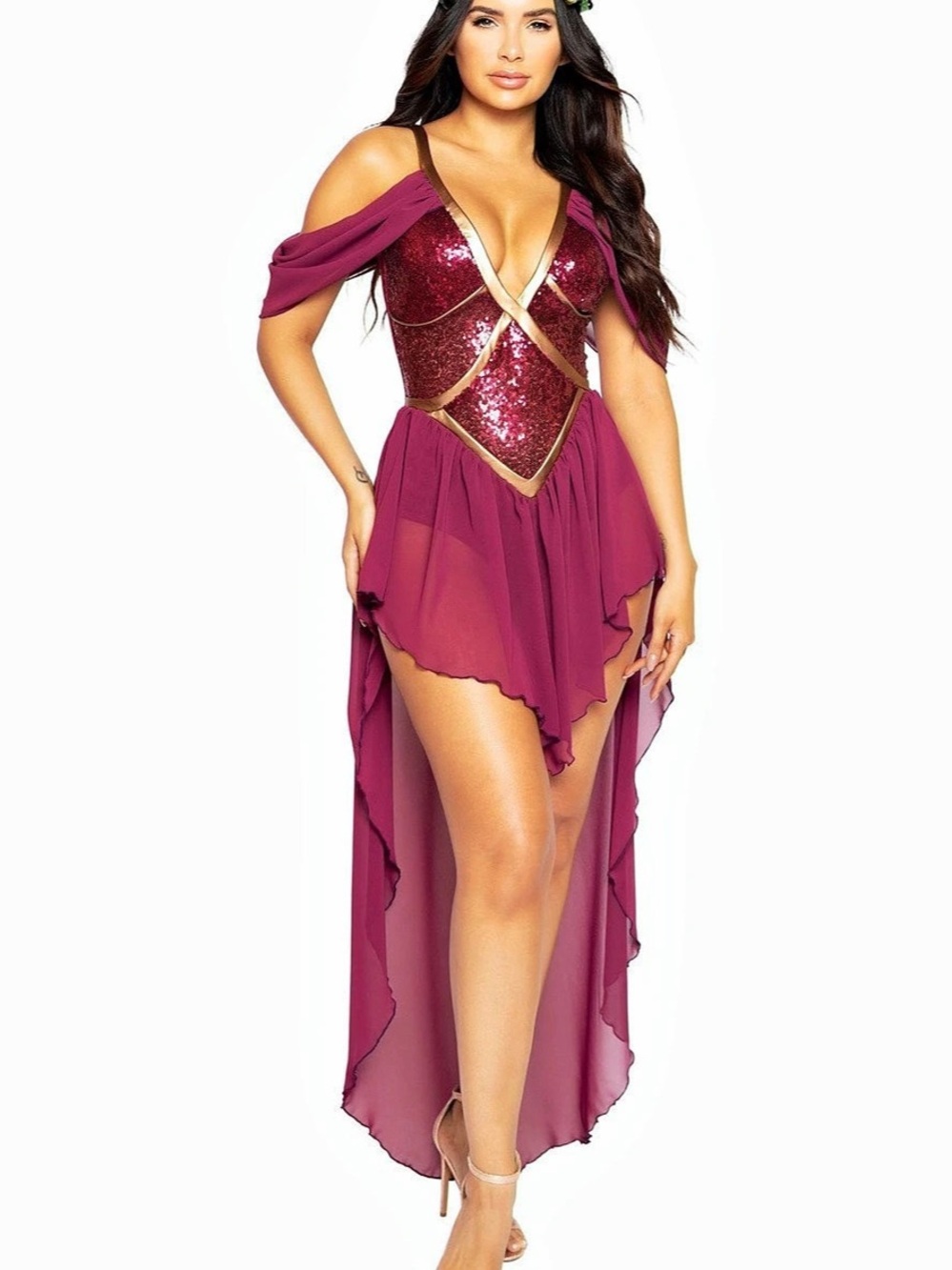 Roma Wine Goddess Halloween Costume Dress Size L